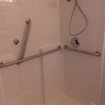 Handicap grab bar’s and new shower head installed